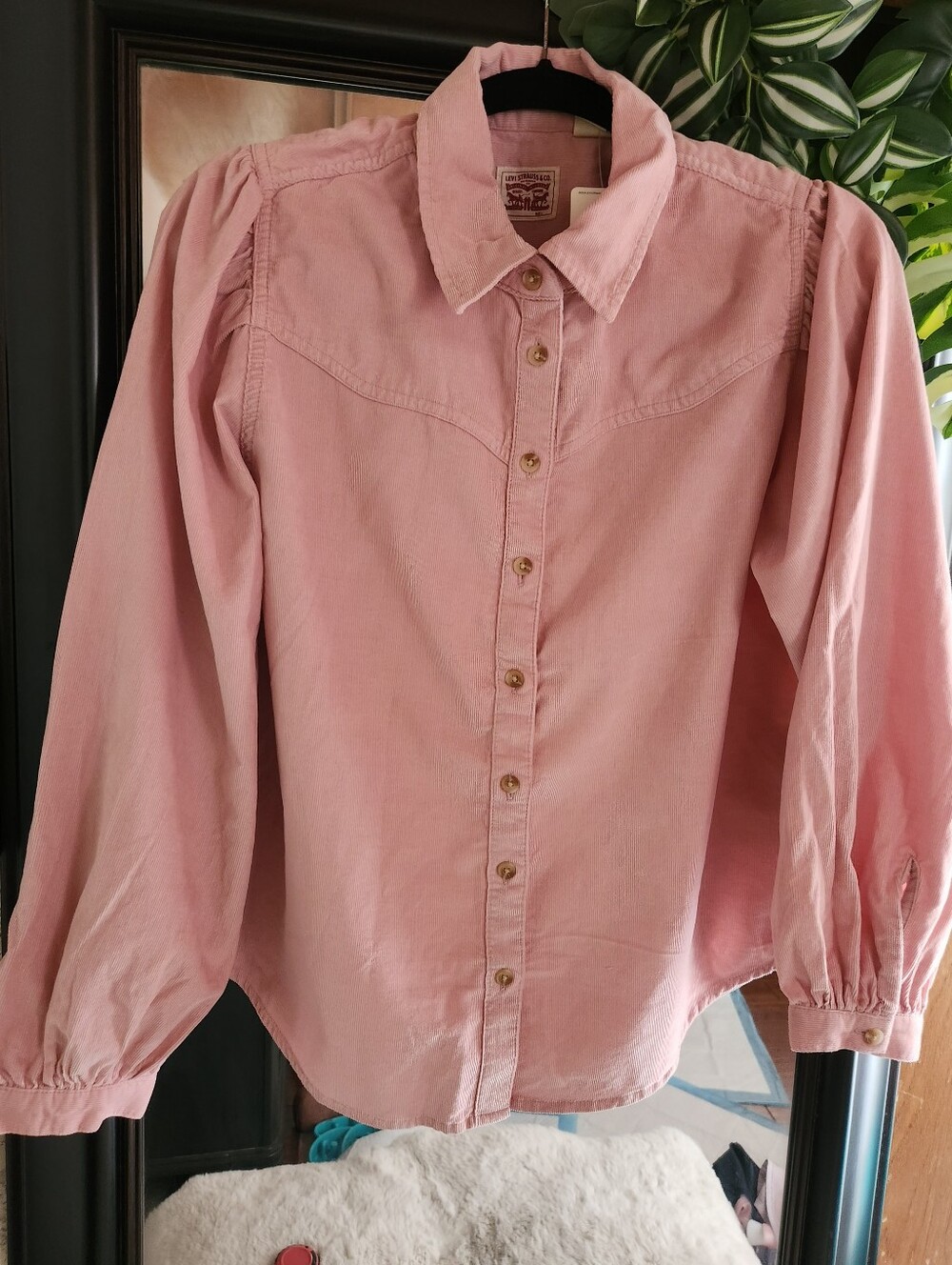 Girls' Pink Button-Down Long Sleeve Shirt